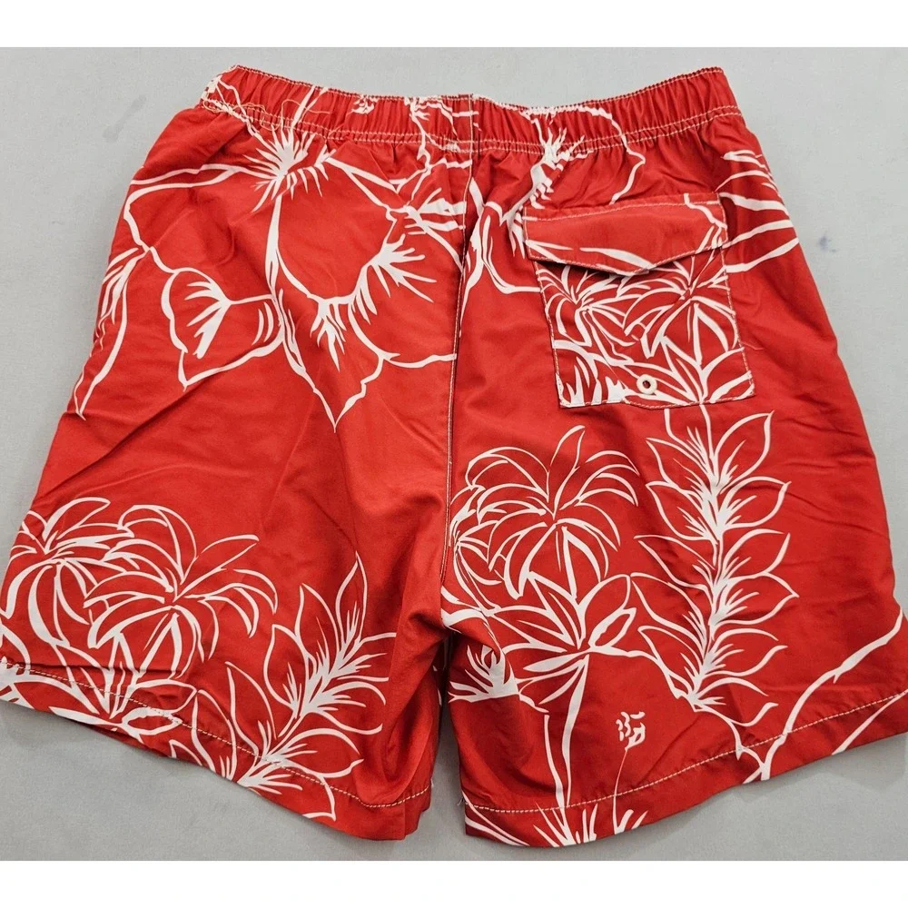 Tommy Bahama Relax trunks swimwear mens M Medium pockets red white floral
